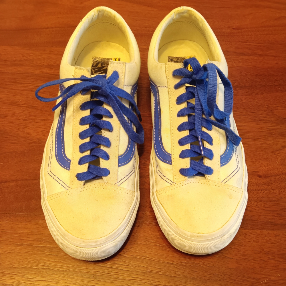 Vans White and Blue Sneakers